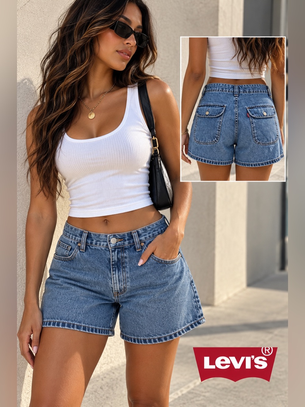 Vintage Levi’s Red Tab High Waisted Denim Shorts Size 6 Petite 100% Cotton